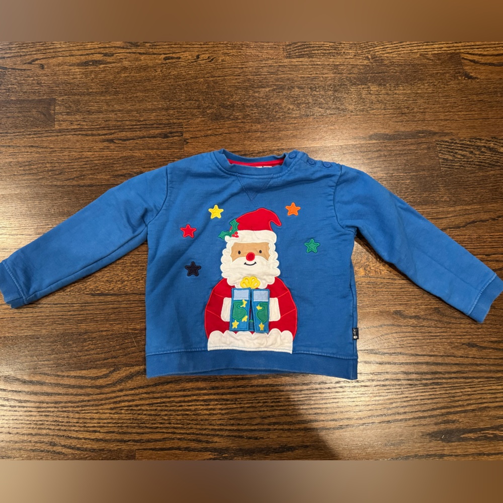 Jojo Maman Santa Sweatshirt! Read and look at all pics.